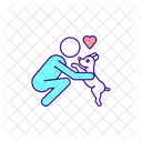 Affectionate relationship between human and dog  Icon