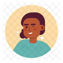 African american female winking expression  Icon