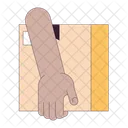 African american hand holding parcel  Icon