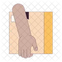Holding Parcel Carrying Box Moving Out Home Icon