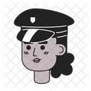 African american police officer woman  Icon