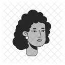 African American Curly Hair Black Icon
