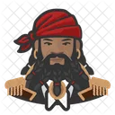 African Pirate Beard Man African Pirate Icon