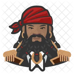 African Pirate Beard Man  Icon