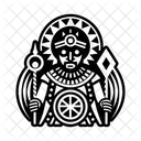 African Warrior Portrait Tribal Icon