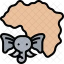 Afrika Kontinent Karte  Symbol