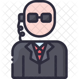 Agent Icon - Download in Colored Outline Style