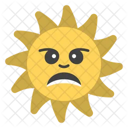 Aggressive Sun Emoji Icon