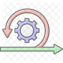 アジャイル開発の直線的なカラーアイコン アイコン