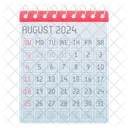 Agosto Agosto Calendario Icon