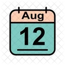 Agosto Calendario Fecha Icono