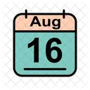 Agosto Calendario Fecha Icono