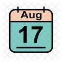 Agosto Calendario Fecha Icono