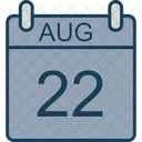 Agosto Calendario Fecha Icono