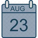 Agosto Calendario Fecha Icono