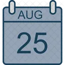 Agosto Calendario Fecha Icono