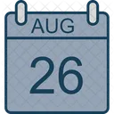 Agosto Calendario Fecha Icono