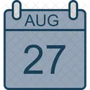 Agosto Calendario Fecha Icono