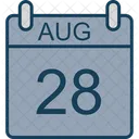 Agosto Calendario Fecha Icono