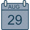 Agosto Calendario Fecha Icono