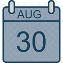 Agosto Calendario Fecha Icono