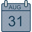 Agosto Calendario Fecha Icono