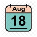 Agosto Calendario Fecha Icono