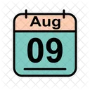 Agosto Calendario Fecha Icono