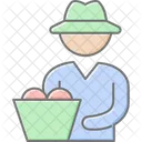 Agricultor Com Cesto De Colheita Agricultor Colheita Icon