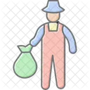 Agricultor Com Saco De Compostagem Agricultor Composto Icon