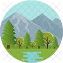 Agua Verdor Arbol Icono