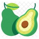 Aguacate con la mitad cortada  Icono