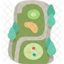 Agujero Mapa Golf Icono