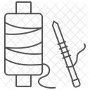 Icone De Linha Fina De Agulhas E Fios De Trico Ícone