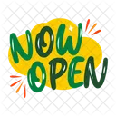 Ya Abierto Disponible Tipografia Icono