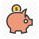 Ahorros Cerdito Banca Icono