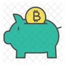 Ahorro Bitcoin Cerdito Icono