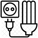 Ahorro De Energia Bombilla Fluorescente Icono