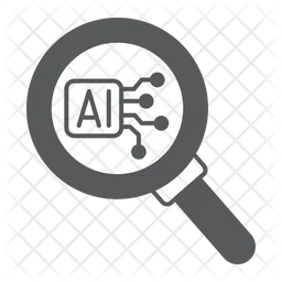 Ai analysis magnifier artificial intelligence search  Icon