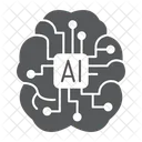 Ai brain artificial intelligence human microchip  Icon