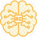 Ai Brain Duotone Line Icon Icon