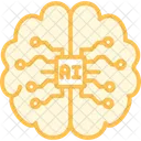 Ai Brain Duotone Line Icon Icon