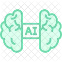 Ai Brain Duotone Line Icon Icon