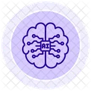 Ai Cerveau Couleur Cercle Icone Icon