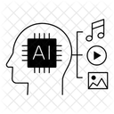 Cerveau Ai Traitement Multimedia Intelligence Artificielle Icône