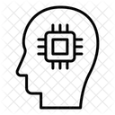 Ai Brain With Chip  Icon