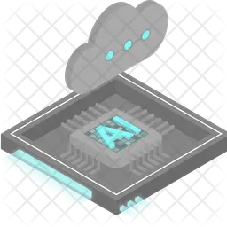 Ai Chip Architecture Icon - Download in Isometric Style