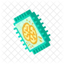 Brain Microchip Artificial Icon