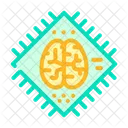 Brain Microchip Artificial Icon