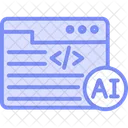 Ai Coding Duotone Line Icon Icon